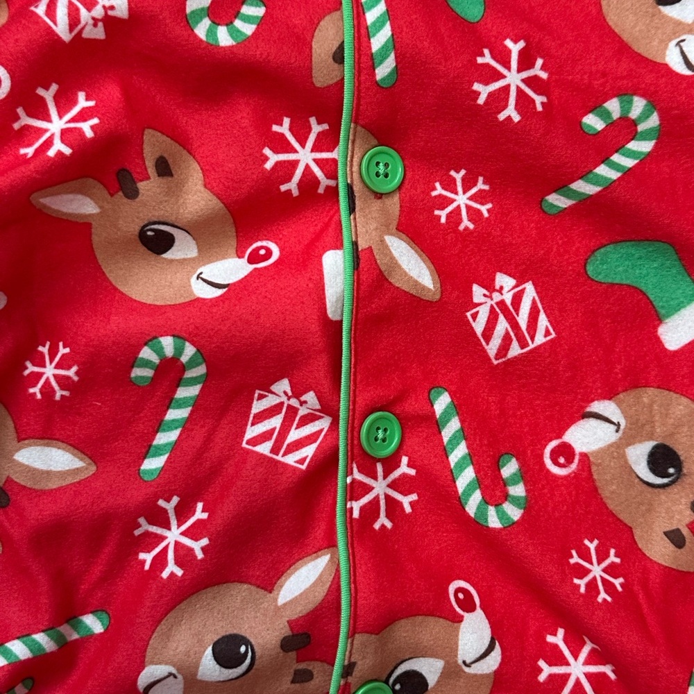 Rudolph the Red Nosed Reindeer Christmas Kids 2 Piece Pajama Set S 6/7 New - Picture 2 of 6